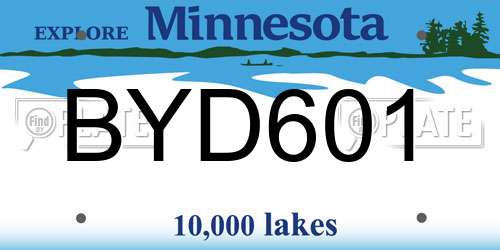 BYD601 Minnesota License Plate