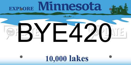 BYE420 Minnesota License Plate