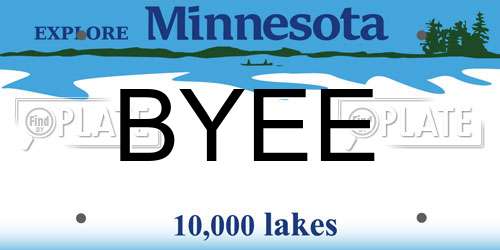 BYEE Minnesota License Plate