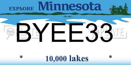 BYEE33 Minnesota License Plate