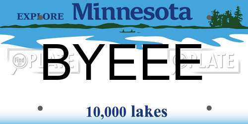 BYEEE Minnesota License Plate