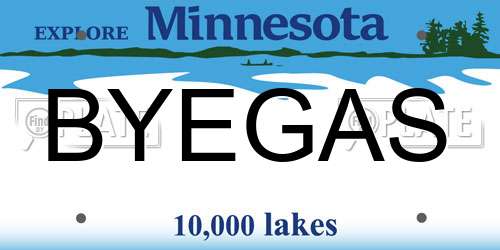 BYEGAS Minnesota License Plate