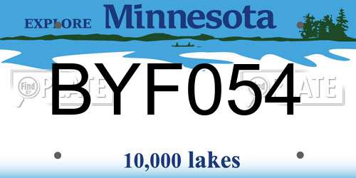 BYF054 Minnesota License Plate