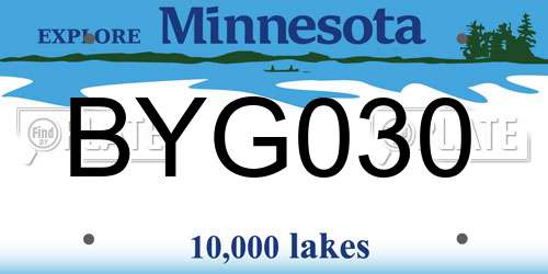 BYG030 Minnesota License Plate