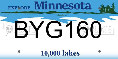 BYG160 Minnesota License Plate