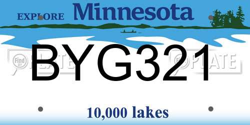 BYG321 Minnesota License Plate