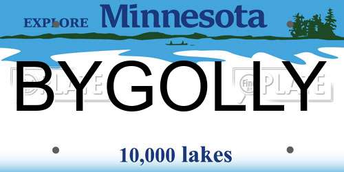 BYGOLLY Minnesota License Plate