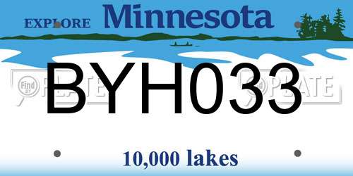BYH033 Minnesota License Plate