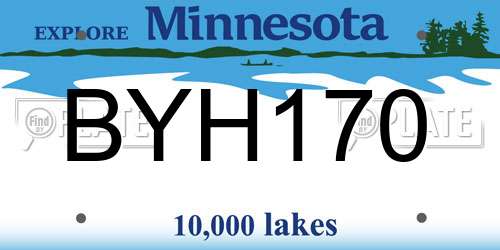 BYH170 Minnesota License Plate
