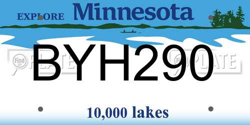 BYH290 Minnesota License Plate