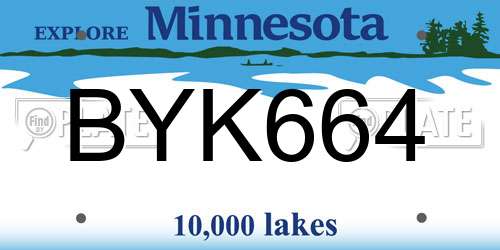 BYK664 Minnesota License Plate