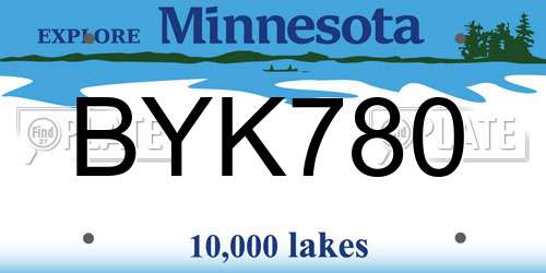 BYK780 Minnesota License Plate