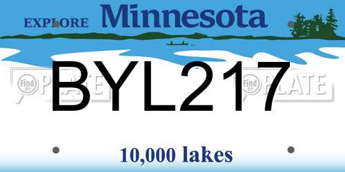 BYL217 Minnesota License Plate