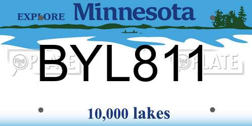 BYL811 Minnesota License Plate