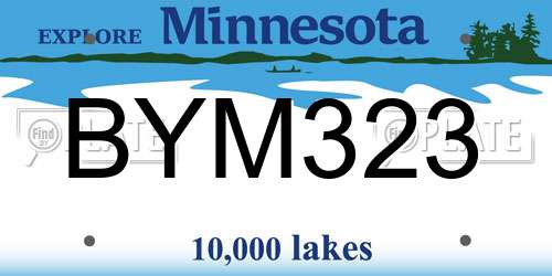 BYM323 Minnesota License Plate
