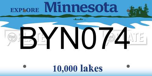 BYN074 Minnesota License Plate