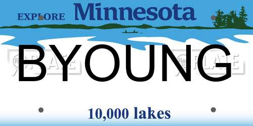 BYOUNG Minnesota License Plate