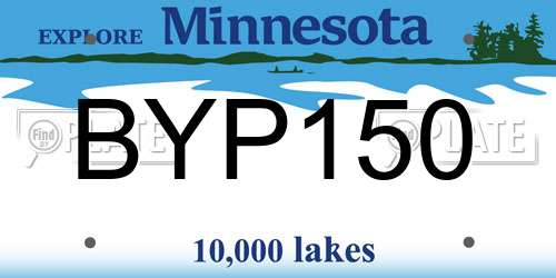 BYP150 Minnesota License Plate