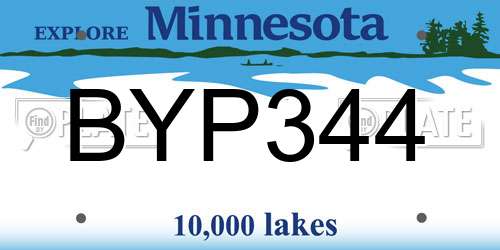 BYP344 Minnesota License Plate