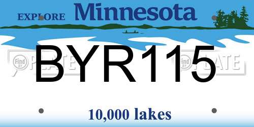 BYR115 Minnesota License Plate