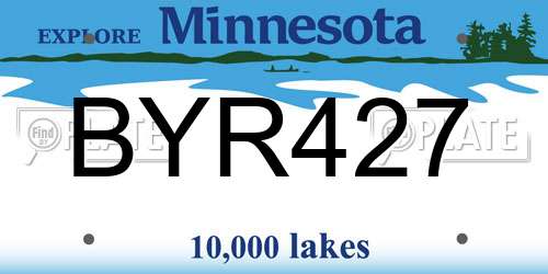 BYR427 Minnesota License Plate