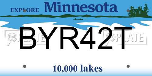 BYR42T Minnesota License Plate