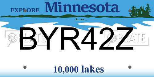 BYR42Z Minnesota License Plate
