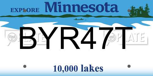 BYR47T Minnesota License Plate