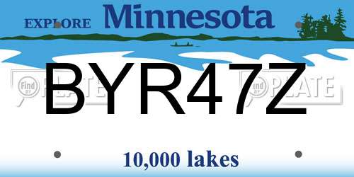BYR47Z Minnesota License Plate