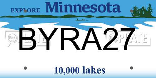 BYRA27 Minnesota License Plate