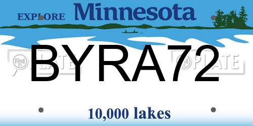 BYRA72 Minnesota License Plate