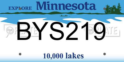 BYS219 Minnesota License Plate