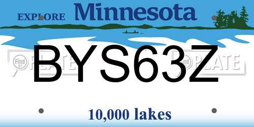BYS63Z Minnesota License Plate
