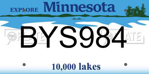 BYS984 Minnesota License Plate