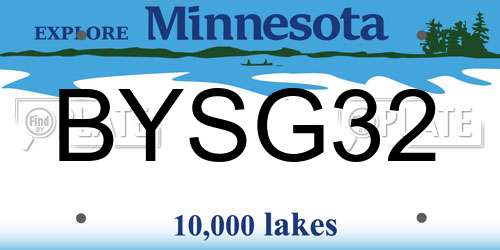 BYSG32 Minnesota License Plate