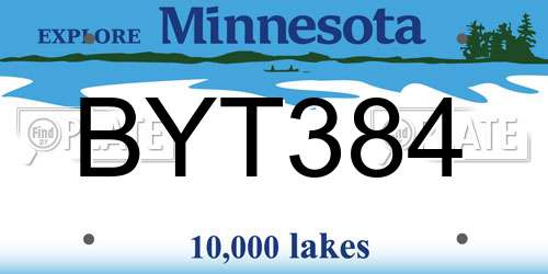 BYT384 Minnesota License Plate
