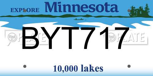 BYT717 Minnesota License Plate