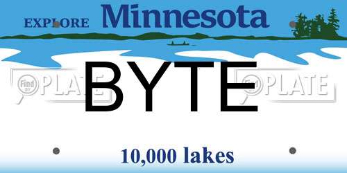 BYTE Minnesota License Plate