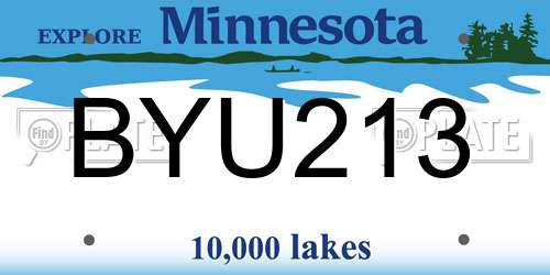 BYU213 Minnesota License Plate