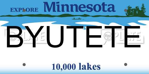 BYUTETE Minnesota License Plate