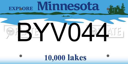 BYV044 Minnesota License Plate