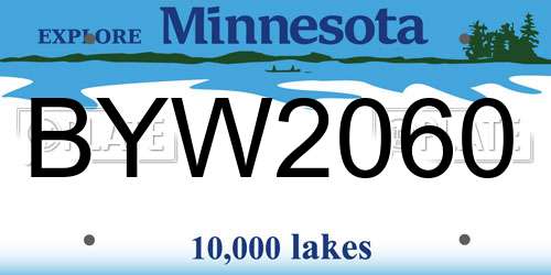 BYW2060 Minnesota License Plate