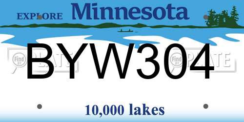 BYW304 Minnesota License Plate