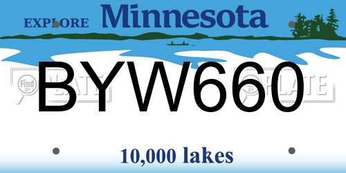 BYW660 Minnesota License Plate