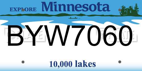 BYW7060 Minnesota License Plate