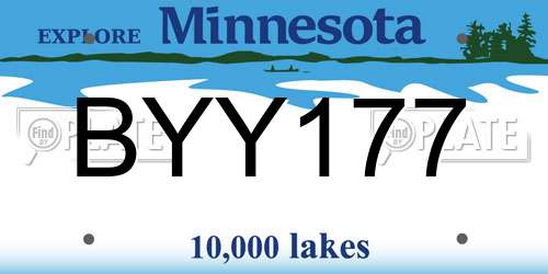 BYY177 Minnesota License Plate