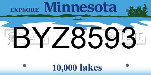 BYZ8593 Minnesota License Plate