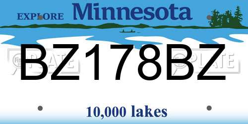 BZ178BZ Minnesota License Plate