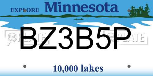 BZ3B5P Minnesota License Plate