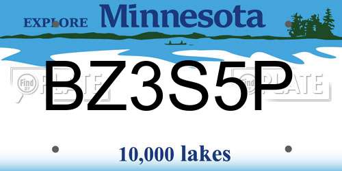 BZ3S5P Minnesota License Plate